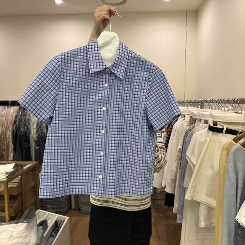AGO直郵韓國代購㊣女裝新品人氣休閑推薦熱賣時尚T恤保暖格紋AGOT恤