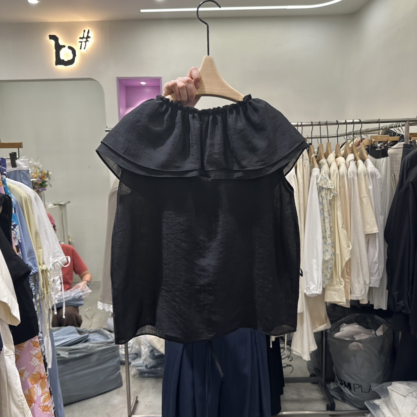 BISHOP直郵韓國代購㊣女裝新品25春夏時尚熱賣休閑襯衫蕾絲衫b#/BISHOP襯衫/蕾絲衫