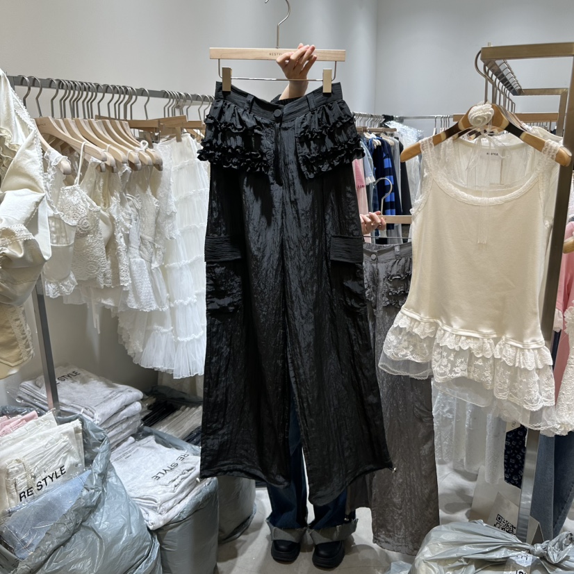 RE STYLE-Q韓國直郵㊣女裝新款時尚推薦人氣休閑褲工裝褲RE STYLE休閑褲圖色2
