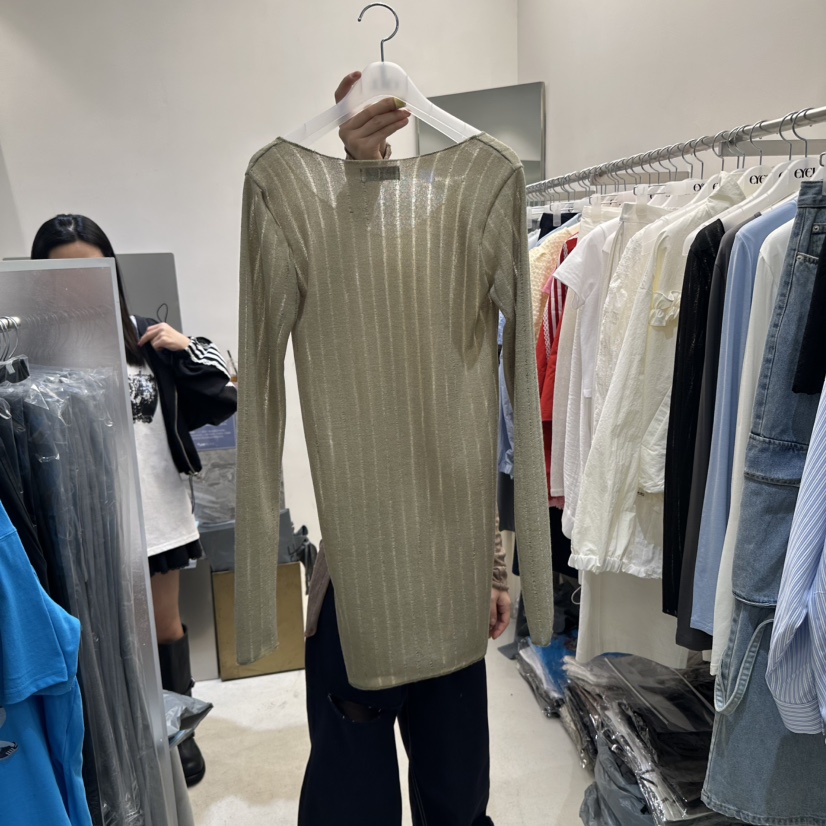 EYEL韓國直郵㊣東大門實拍女裝新品時尚人氣針織衫奶油色長款EYEL針織衫
