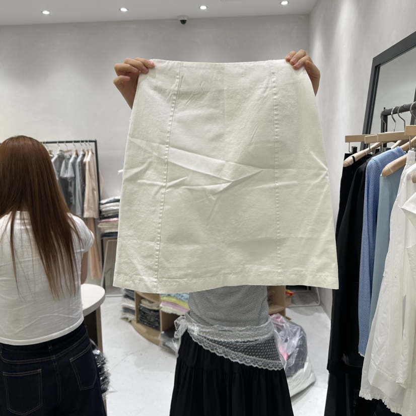 AURA韓國直郵㊣女裝新款休閑25春夏人氣時尚推薦熱賣短裙亞麻Au ra短裙
