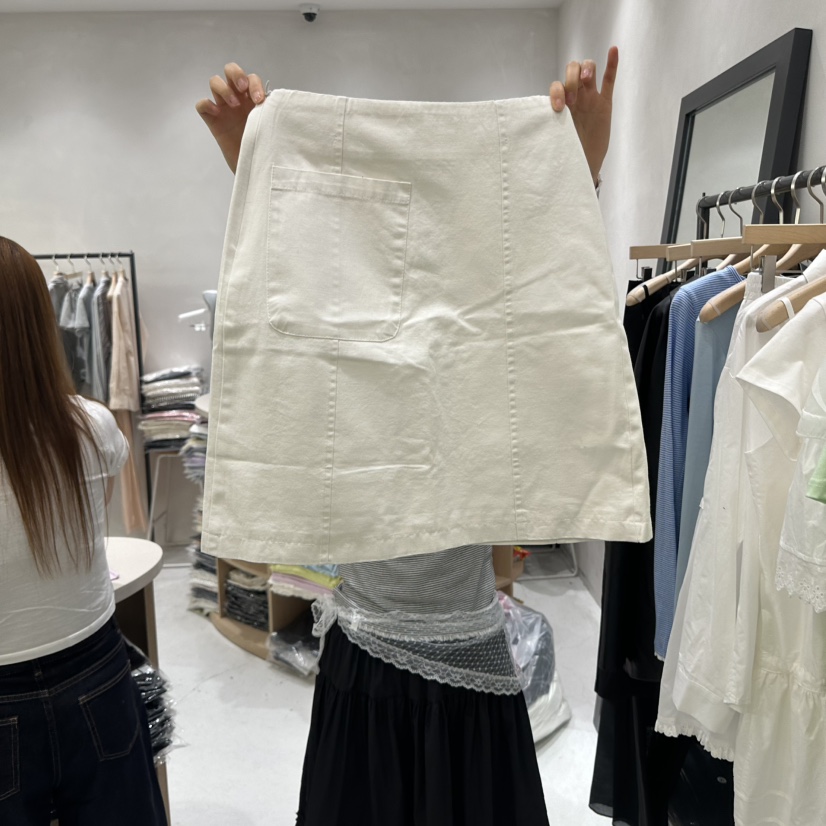 AURA韓國直郵㊣女裝新款休閑25春夏人氣時尚推薦熱賣短裙亞麻Au ra短裙