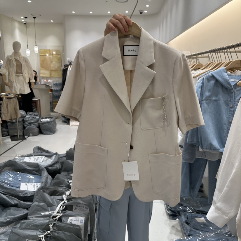 BLUEI-D直郵韓國代購㊣女裝新品推薦25春夏人氣熱賣休閑夾克Blue i-d夾克圖色1