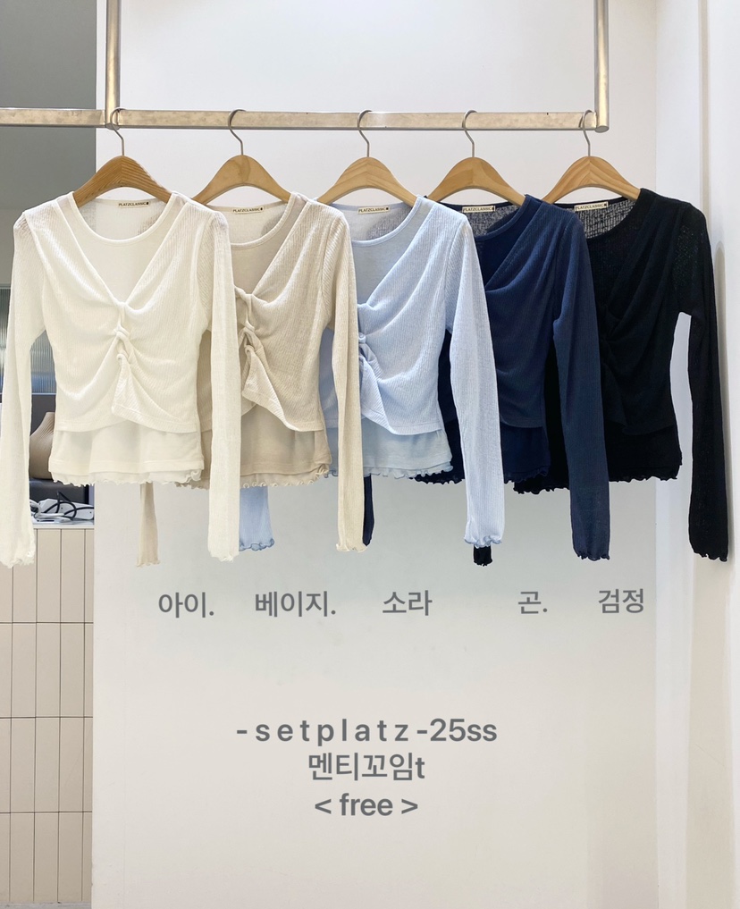 SETPLATZ韓國直郵㊣女裝新款25春夏休閑人氣時尚推薦長袖T恤PLATZCLASSIC長袖T恤