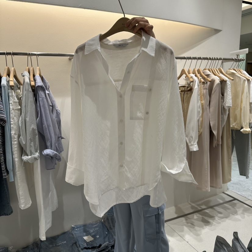 BLUEI-D韓國直郵㊣東大門實拍女裝新款25春夏人氣襯衫蕾絲衫Blue i-d襯衫/蕾絲衫圖色1