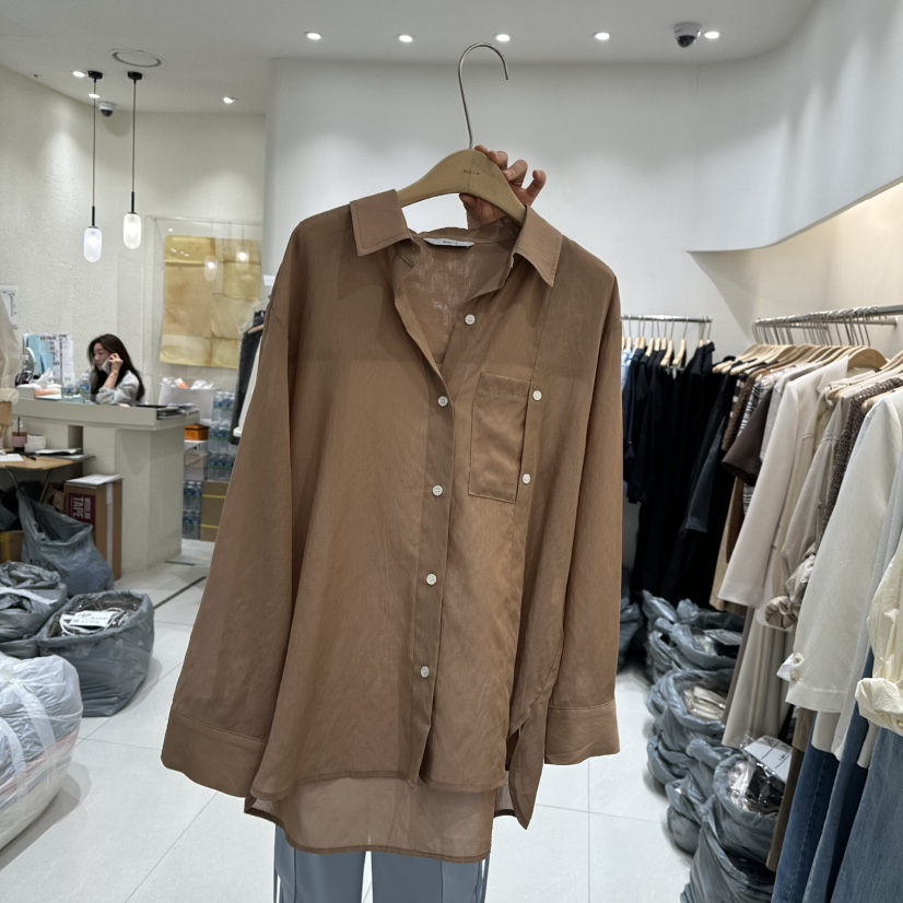 BLUEI-D韓國直郵㊣東大門實拍女裝新款25春夏人氣襯衫蕾絲衫Blue i-d襯衫/蕾絲衫圖色2