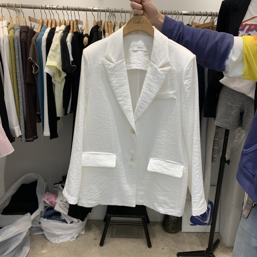 DUPLO直郵韓國代購㊣女裝新品熱賣推薦25春夏夾克不含內搭亞麻DUPLO夾克
