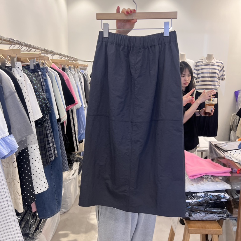 TAN&amp;COMO韓國㊣直郵東大門代購女裝新品休閑半身裙中短裙拉鏈tan-COMO半身裙/中短裙