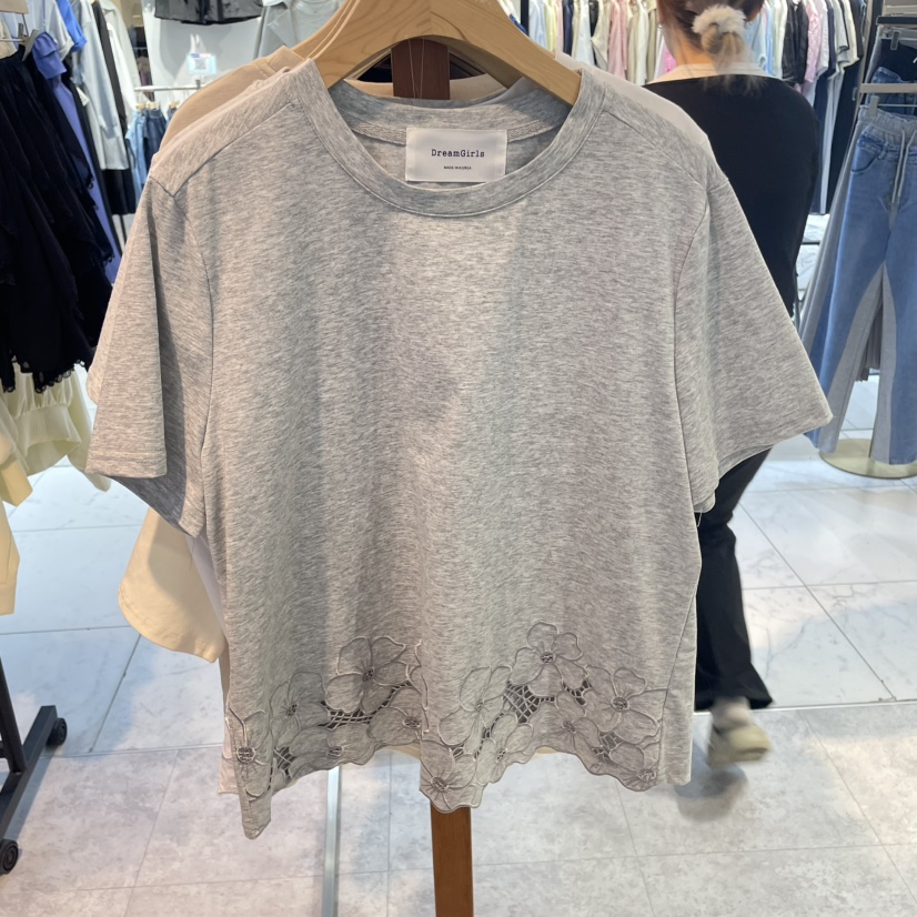 空直郵韓國代購㊣女裝新品25春夏人氣時尚推薦熱賣休閑T恤刺繡HOT ISSUET恤