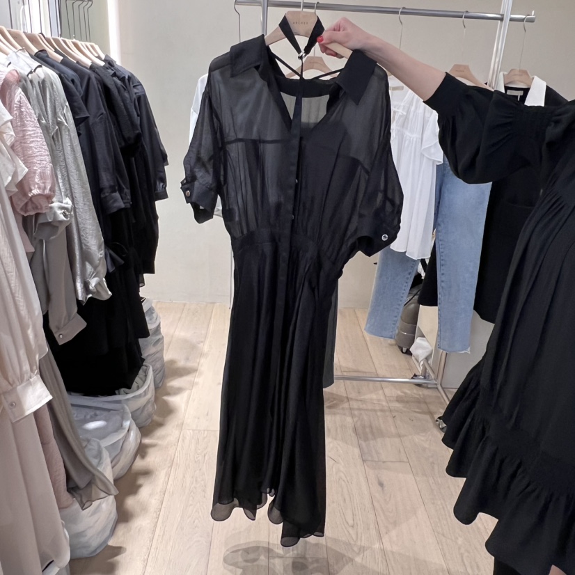 ARCHER韓國直郵㊣女裝新品人氣熱賣25春夏休閑連衣裙含腰帶ARCHER連衣裙圖色3