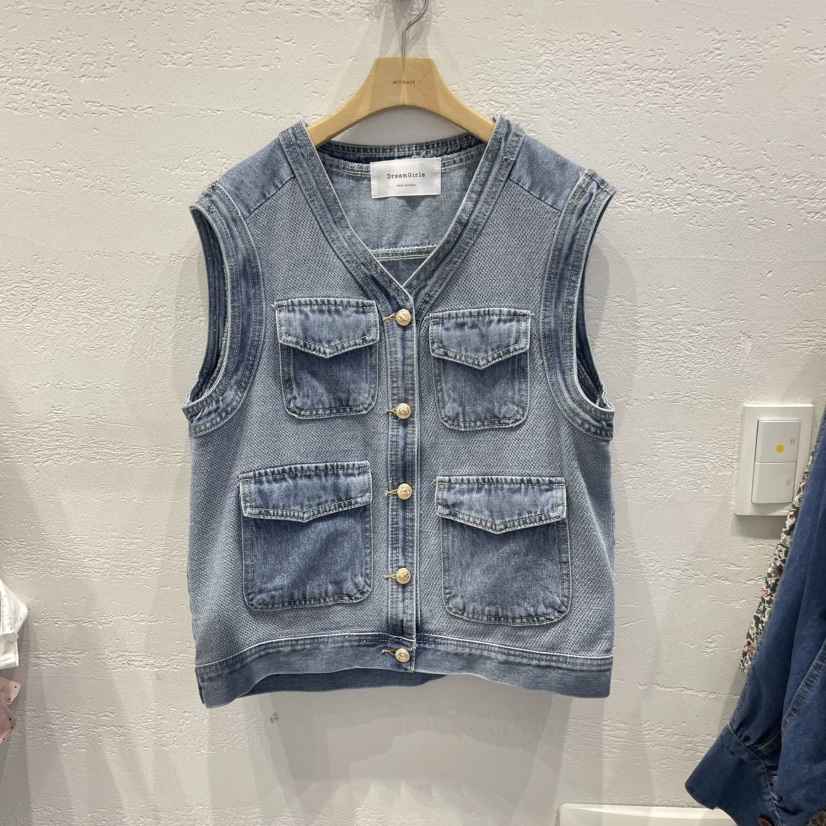 空韓國㊣直郵東大門代購女裝新品休閑時尚推薦25春夏馬甲粗花呢HOT ISSUE馬甲圖色2
