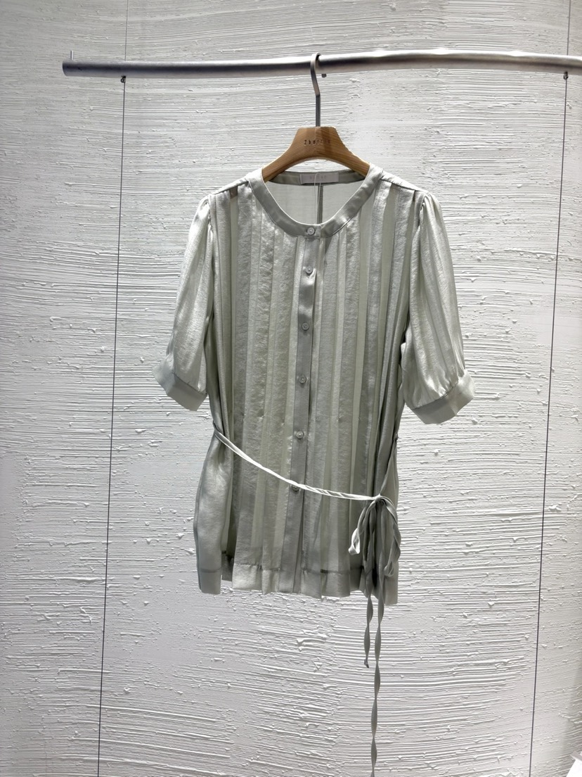 2BOTTLE韓國直郵㊣東大門實拍女裝新品熱賣襯衫蕾絲衫含腰繩2BOTTLE襯衫/蕾絲衫圖色2