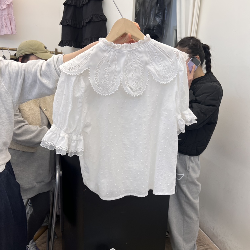 BEEN-A韓國直郵㊣東大門實拍女裝新款休閑25春夏襯衫蕾絲衫BEEN-A襯衫/蕾絲衫