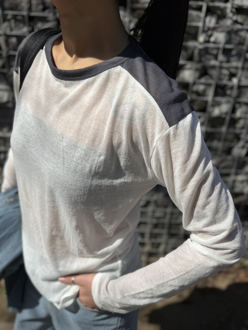LIMLIMLIM韓國直郵㊣女裝新品25春夏人氣推薦熱賣長袖T恤透視LIM LIM LIM長袖T恤
