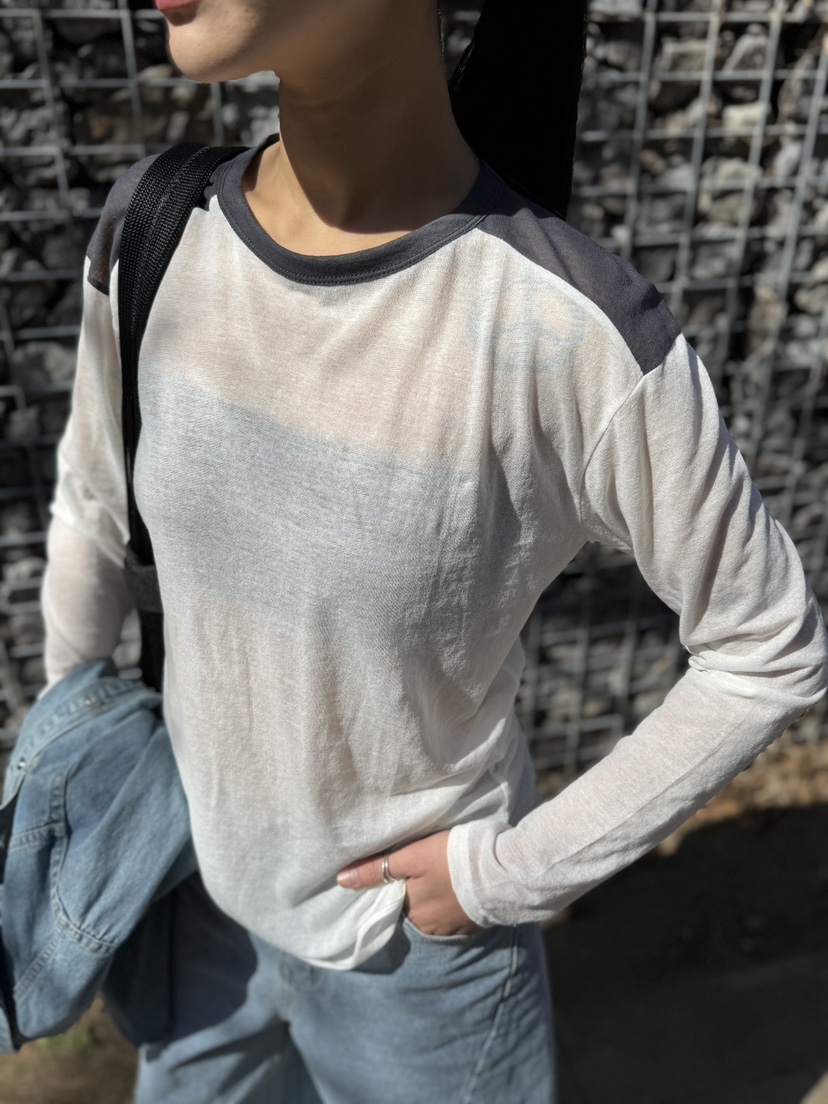 LIMLIMLIM韓國直郵㊣女裝新品25春夏人氣推薦熱賣長袖T恤透視LIM LIM LIM長袖T恤