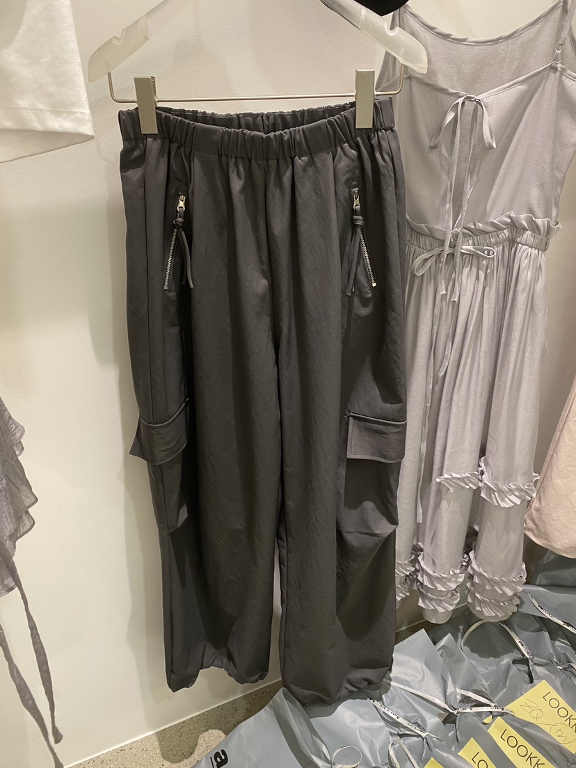LOOKK韓國㊣直郵東大門代購女裝新品休閑25春夏休閑褲口袋拉鏈LOOKK休閑褲