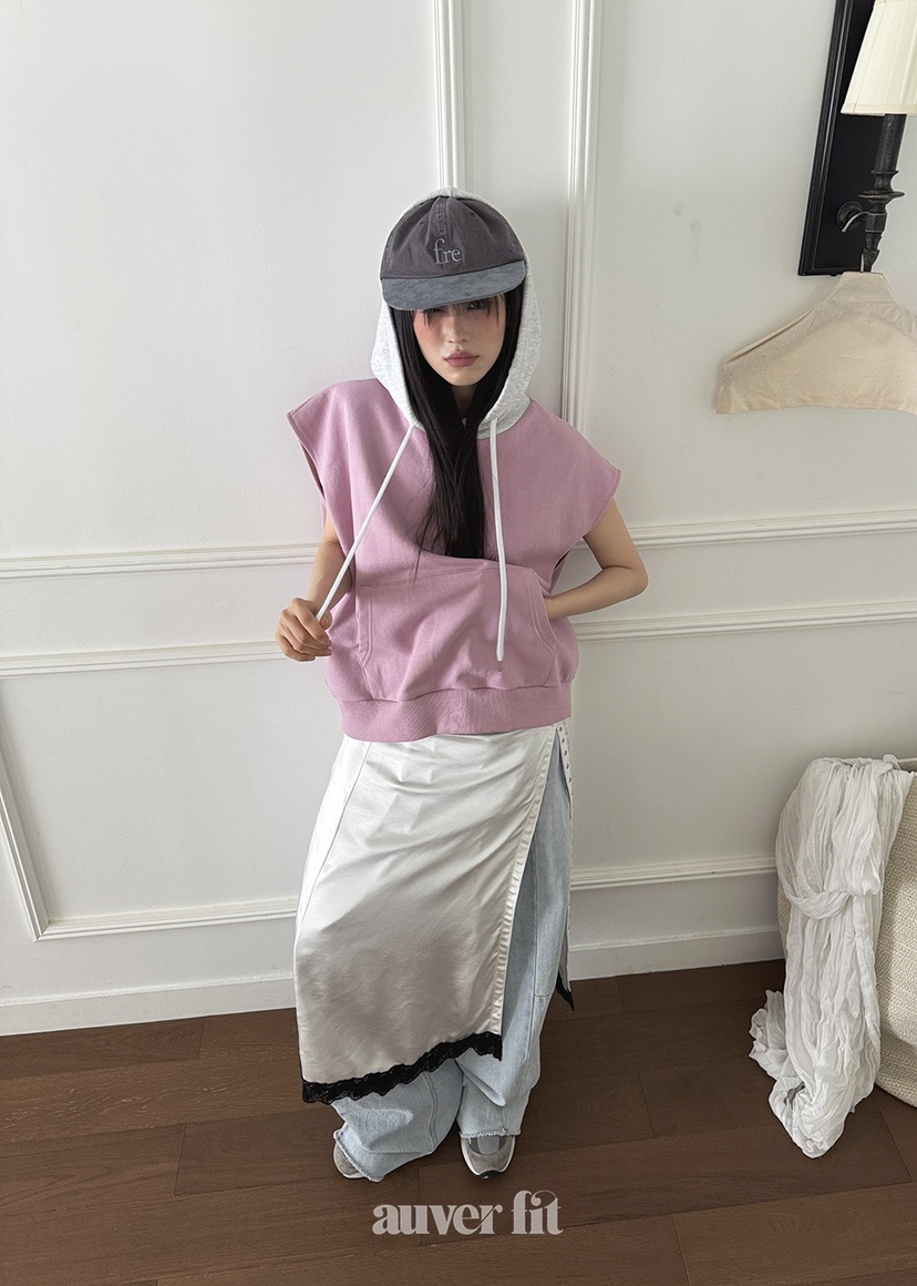 AUVERFIT直郵韓國代購㊣女裝新品休閑推薦熱賣吊帶背心連帽衫AUVERFIT吊帶/背心