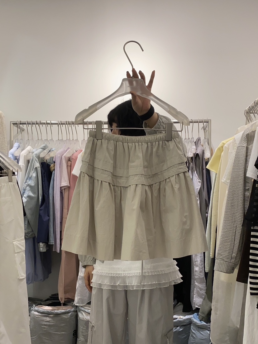 LOOKK韓國直郵㊣東大門實拍女裝新款時尚人氣25春夏短裙褶皺LOOKK短裙