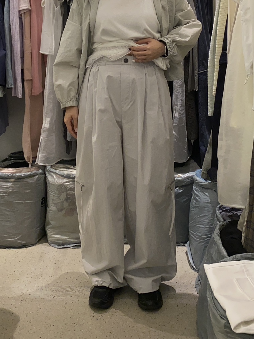 LOOKK韓國㊣直郵東大門代購女裝新品時尚休閑褲工裝褲拉鏈絨LOOKK休閑褲圖色2