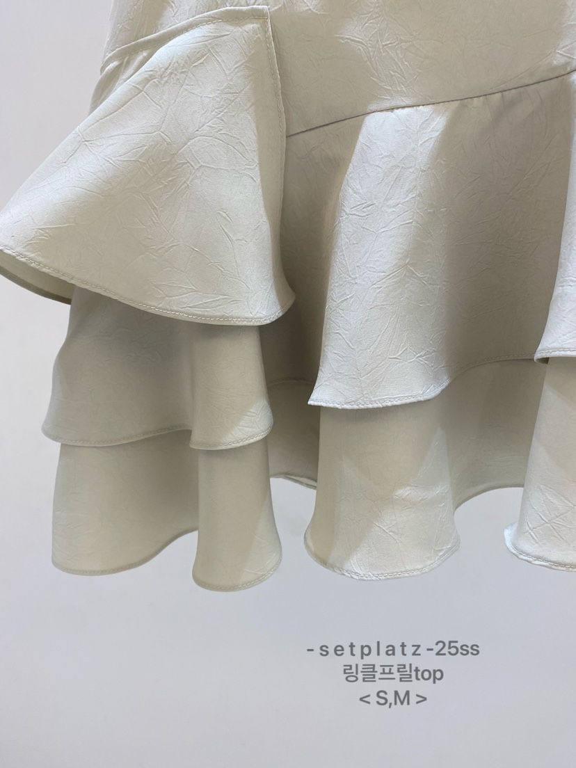 SETPLATZ韓國㊣直郵東大門代購女裝新品熱賣吊帶背心荷葉邊條紋PLATZCLASSIC吊帶/背心