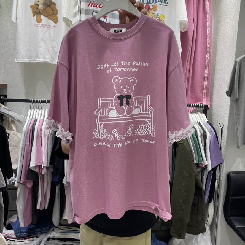 EVE韓國直郵㊣女裝新款熱賣推薦25春夏人氣休閑時尚T恤EVET恤圖色3