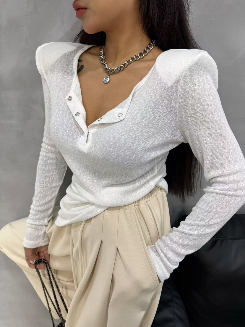 BLACK BABI韓國㊣直郵東大門代購女裝新品休閑長袖T恤亞麻BLACK BABI長袖T恤