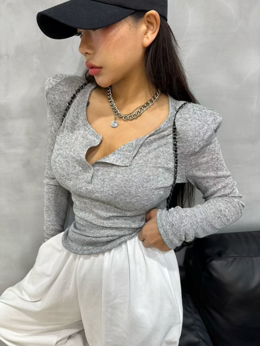 BLACK BABI韓國㊣直郵東大門代購女裝新品休閑長袖T恤亞麻BLACK BABI長袖T恤