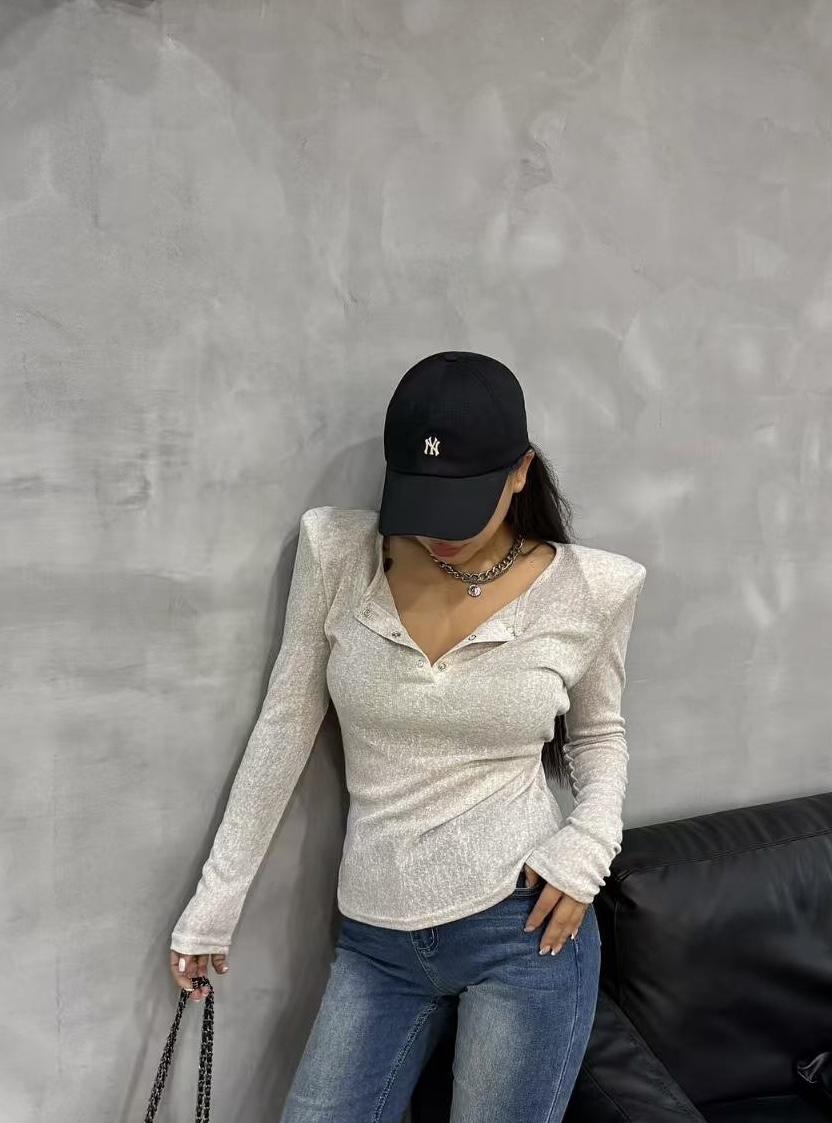 BLACK BABI韓國㊣直郵東大門代購女裝新品休閑長袖T恤亞麻BLACK BABI長袖T恤
