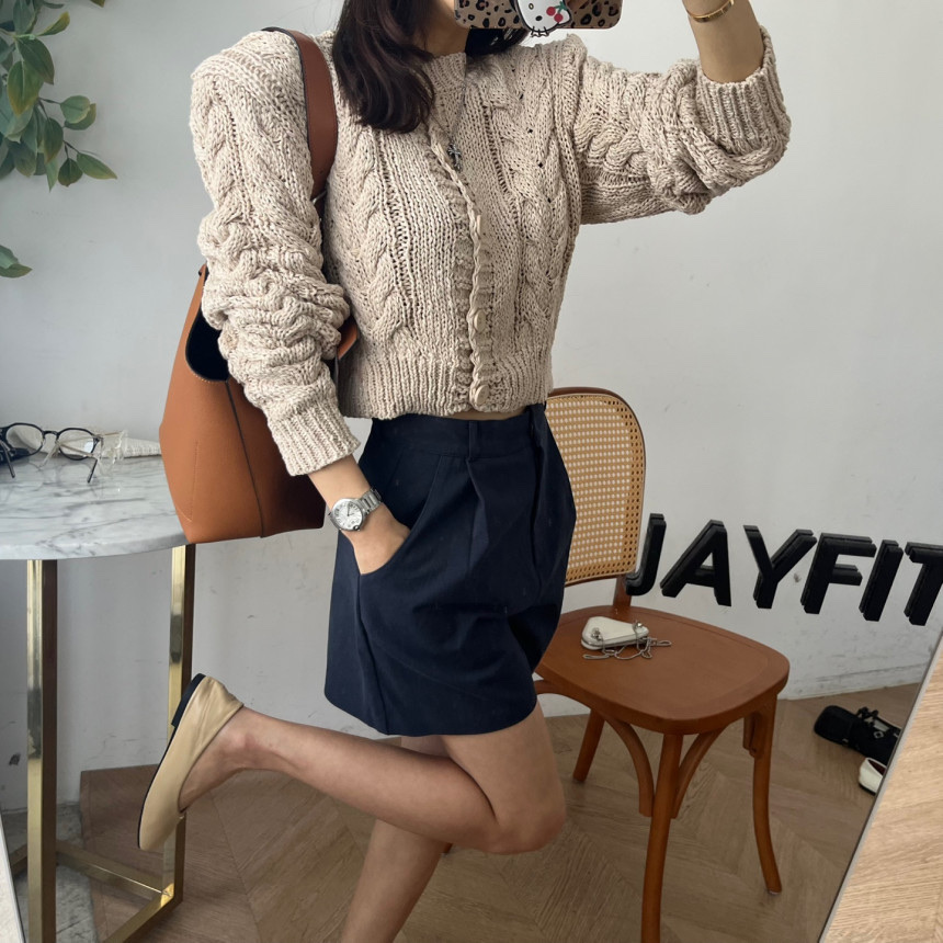 BLACK BABI韓國直郵㊣東大門實拍女裝新款時尚休閑針織衫開衫BLACK BABI針織衫