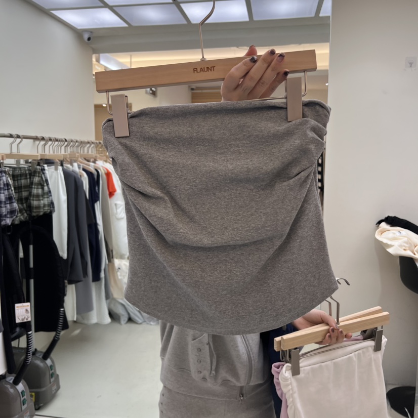 FLAUNT直郵韓國代購㊣女裝新款人氣25春夏休閑吊帶背心褶皺FLAUNT吊帶/背心圖色3