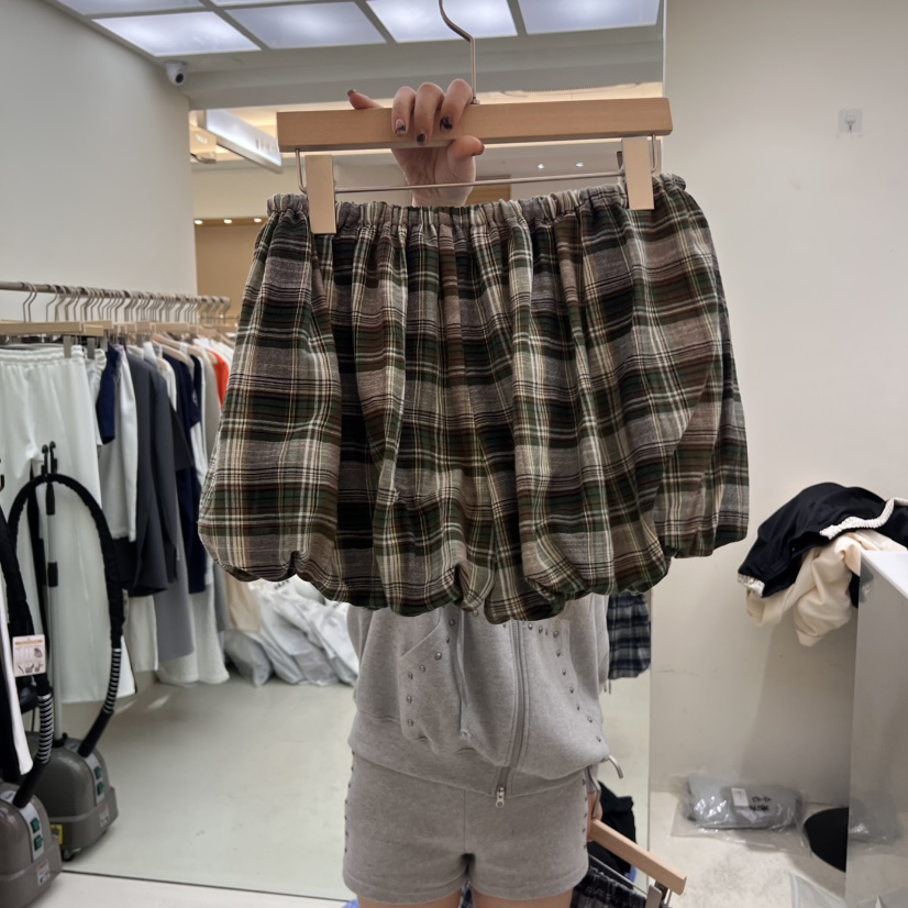 FLAUNT直郵韓國代購㊣女裝新品人氣熱賣推薦25春夏短褲格紋FLAUNT短褲