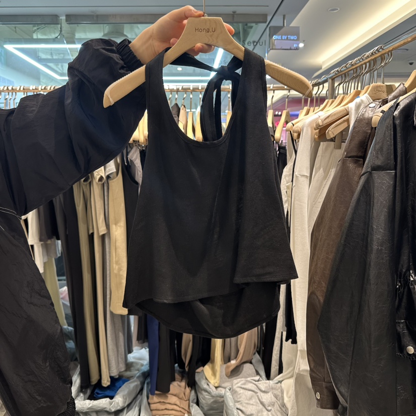 HONG.U韓國直郵㊣女裝新品熱賣休閑時尚人氣推薦吊帶背心亞麻HONG.U吊帶/背心