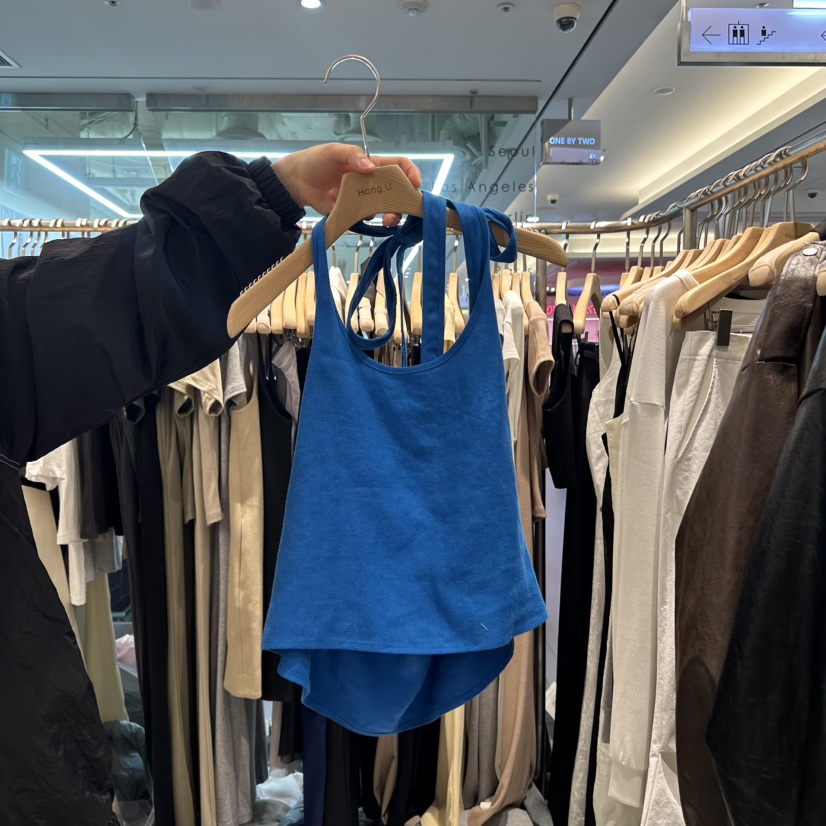 HONG.U韓國直郵㊣女裝新品熱賣休閑時尚人氣推薦吊帶背心亞麻HONG.U吊帶/背心圖色2