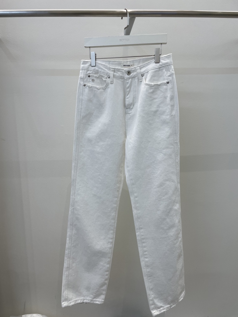 BETTER韓國直郵㊣女裝新品人氣推薦25春夏熱賣休閑牛仔褲刺繡BETTER牛仔褲圖色2