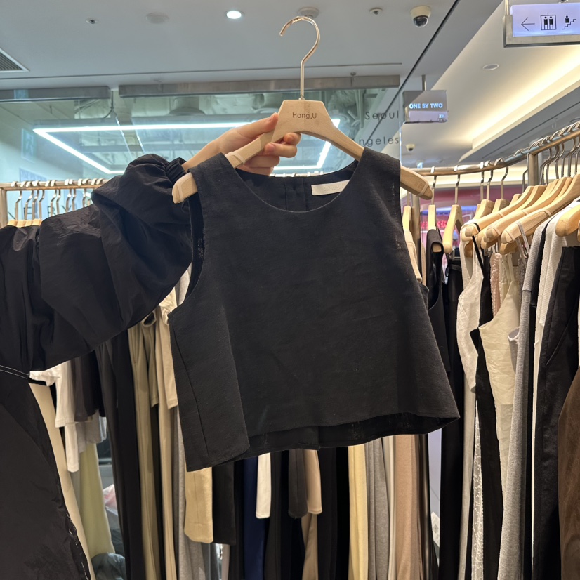 HONG.U韓國直郵㊣東大門實拍女裝新品人氣休閑時尚吊帶背心HONG.U吊帶/背心圖色1