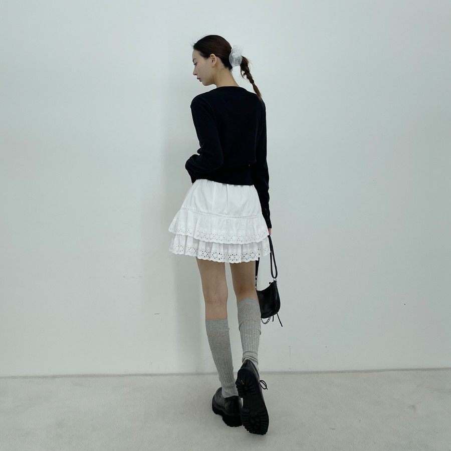 D2/A2韓國㊣直郵東大門代購女裝新品推薦休閑人氣短裙蕾絲D2/A2短裙