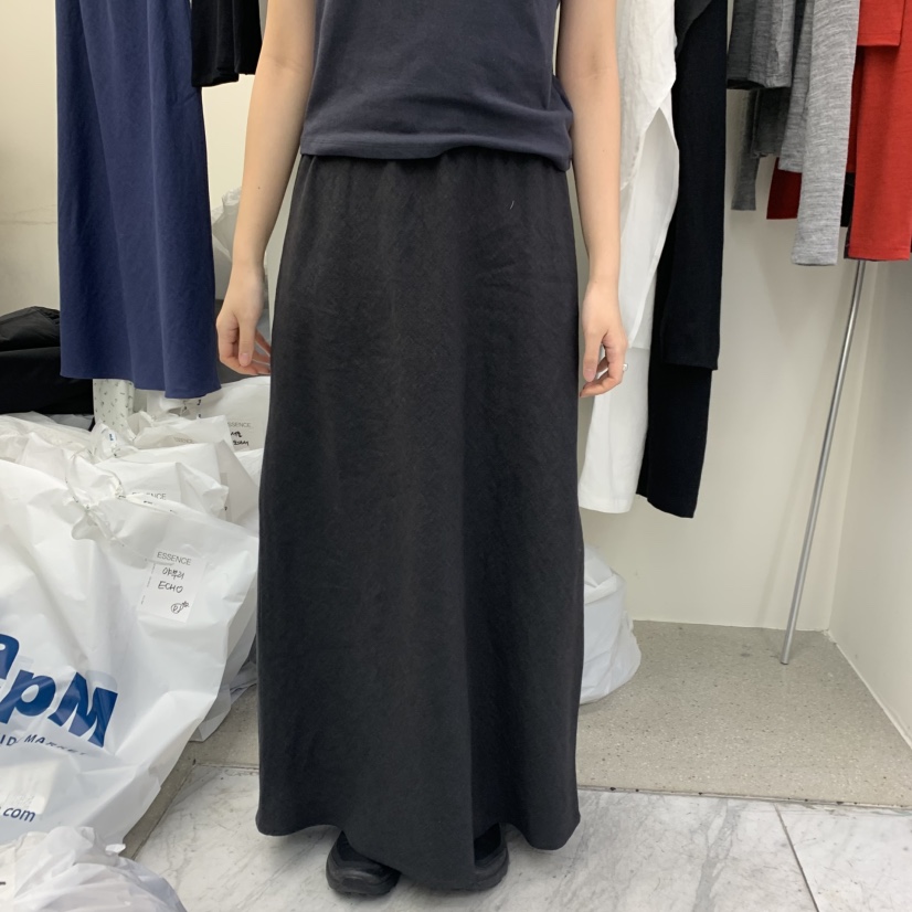 ESSENCE韓國直郵㊣女裝新品熱賣人氣25春夏推薦時尚長裙亞麻ESSENCE長裙圖色2