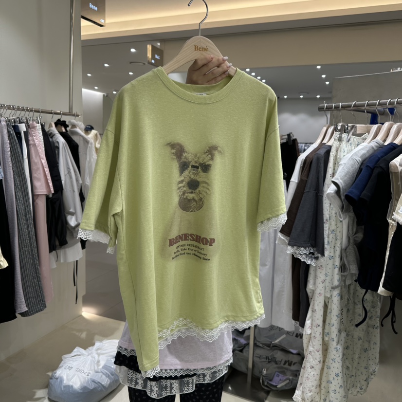 BENE韓國直郵㊣女裝新品時尚人氣25春夏推薦熱賣休閑T恤BENET恤圖色2