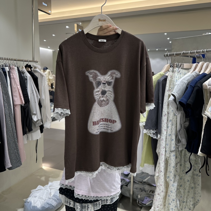 BENE韓國直郵㊣女裝新品時尚人氣25春夏推薦熱賣休閑T恤BENET恤圖色3