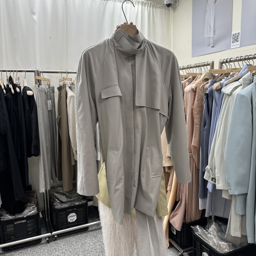 ONEBYTWO韓國㊣直郵東大門代購女裝新品休閑熱賣夾克含腰帶ONE BY TWO夾克圖色2