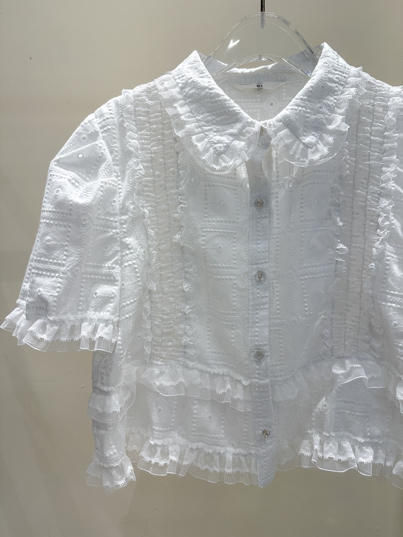 81 MARKET-L直郵韓國代購㊣女裝新款熱賣25春夏襯衫蕾絲衫81 MARKET-L襯衫/蕾絲衫