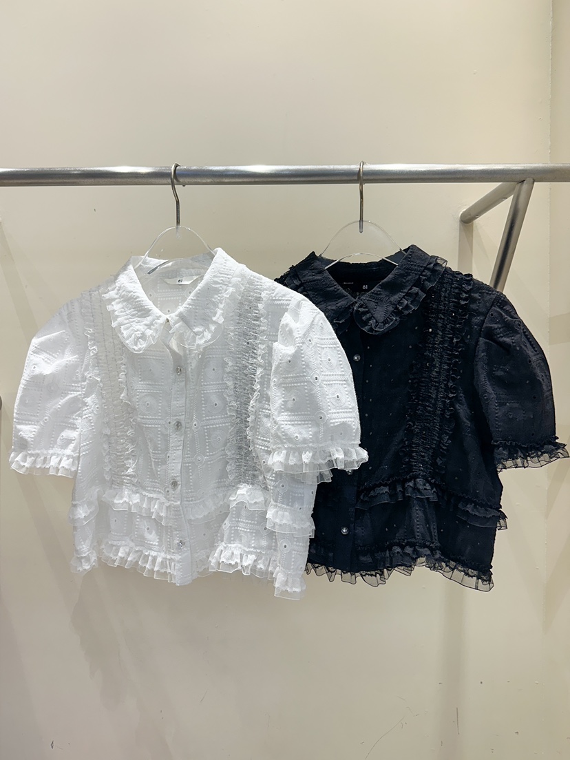 81 MARKET-L直郵韓國代購㊣女裝新款熱賣25春夏襯衫蕾絲衫81 MARKET-L襯衫/蕾絲衫