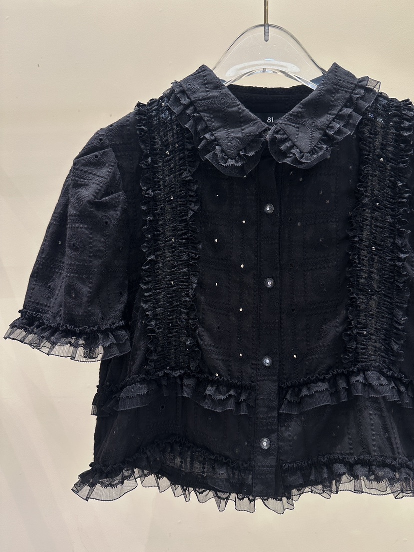 81 MARKET-L直郵韓國代購㊣女裝新款熱賣25春夏襯衫蕾絲衫81 MARKET-L襯衫/蕾絲衫