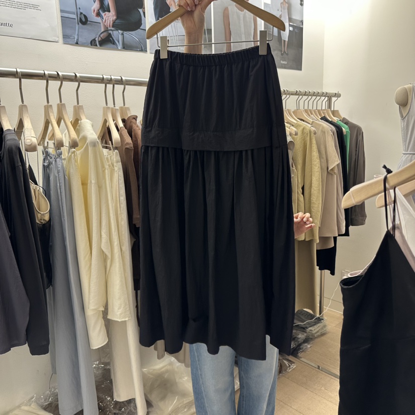HAUTTE-P韓國㊣直郵東大門代購女裝新品熱賣休閑長裙荷葉邊HAUTTE長裙圖色1