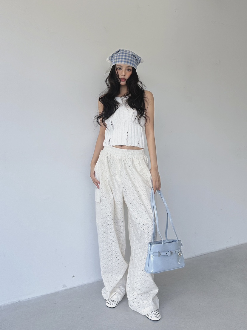 LIVE AID-P韓國㊣直郵東大門代購女裝新款人氣時尚休閑褲ANDMORE BUTTON休閑褲