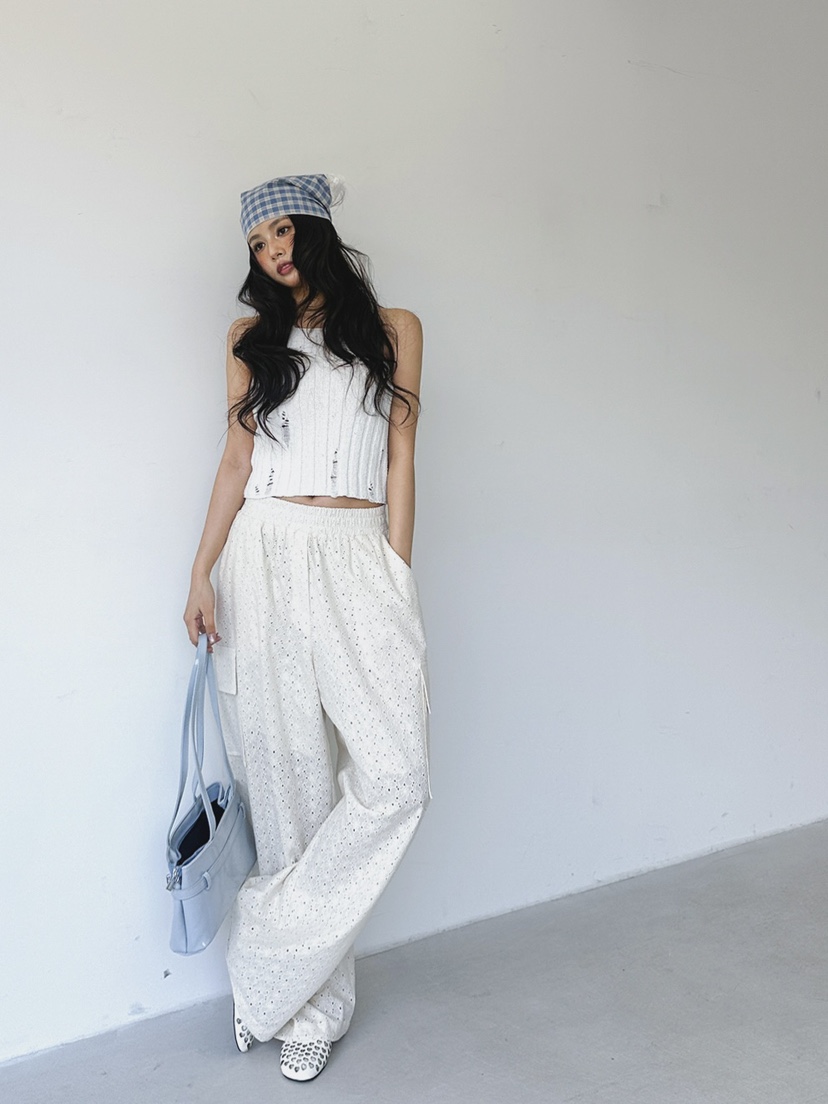 LIVE AID-P韓國㊣直郵東大門代購女裝新款人氣時尚休閑褲ANDMORE BUTTON休閑褲