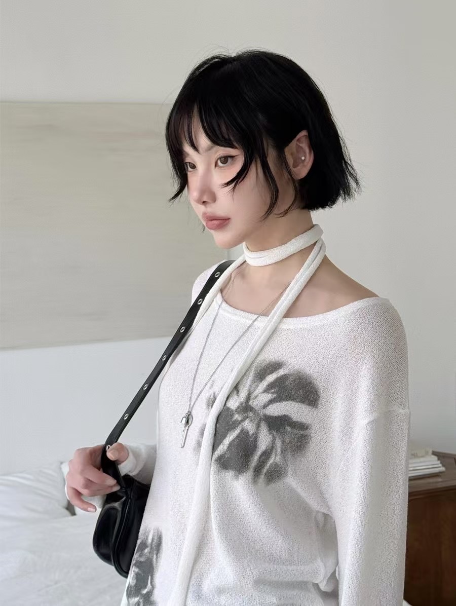 BY RANI-ot直郵韓國代購㊣女裝新款休閑熱賣針織衫含脖帶BY RANI-ot針織衫