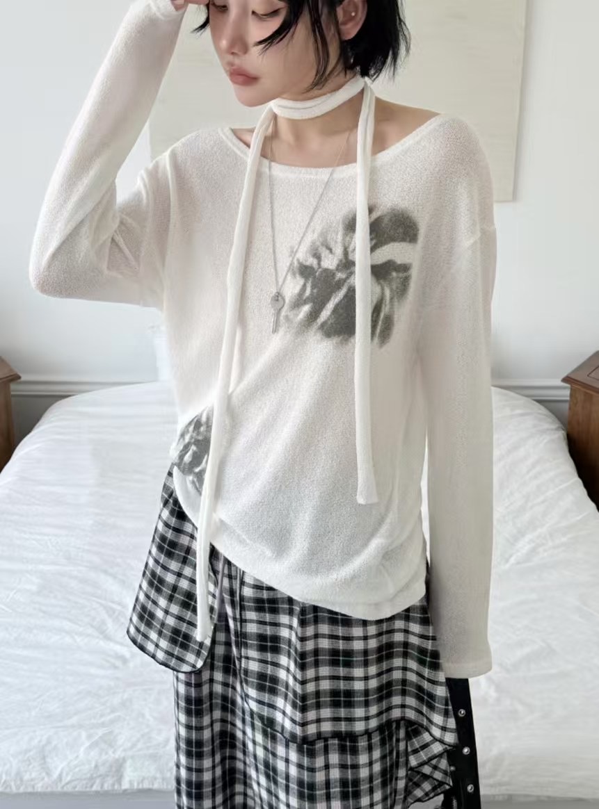 BY RANI-ot直郵韓國代購㊣女裝新款休閑熱賣針織衫含脖帶BY RANI-ot針織衫圖色3