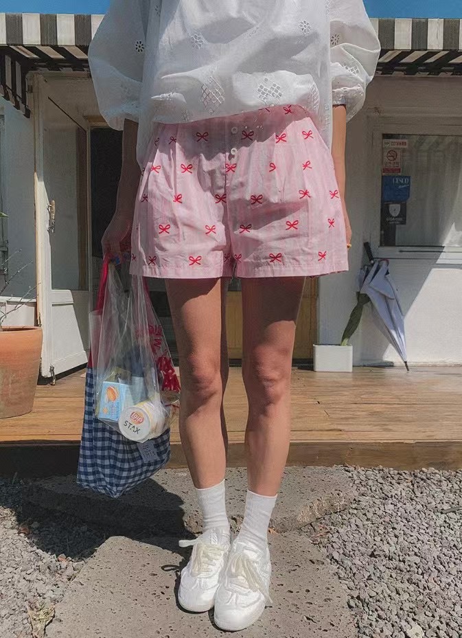 IMMENSE直郵韓國代購㊣女裝新品熱賣人氣休閑推薦短褲蝴蝶結IMMENSE短褲