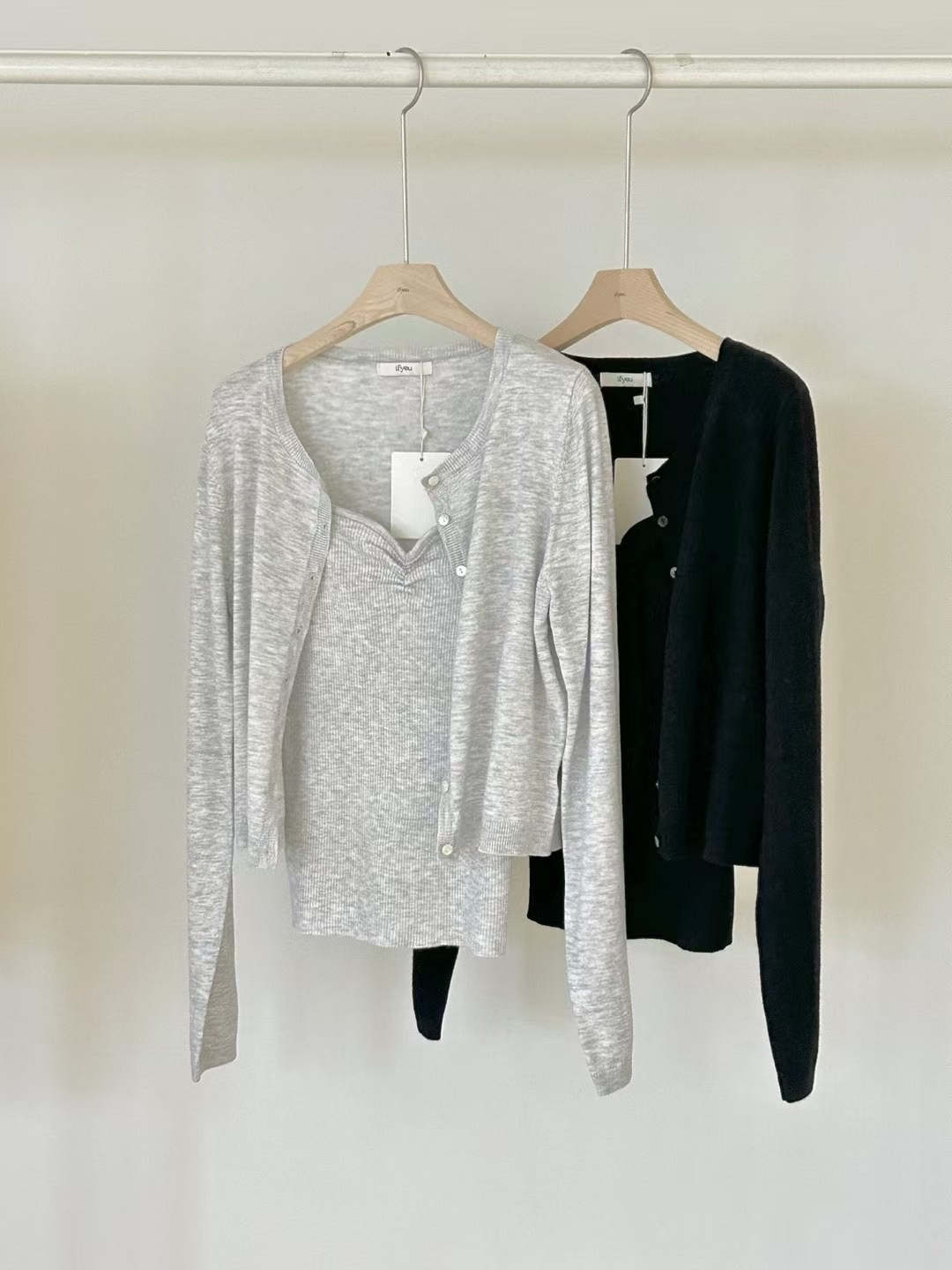 IF YOU韓國直郵㊣東大門實拍女裝新品25春夏人氣套裝套裝開衫IF YOU套裝